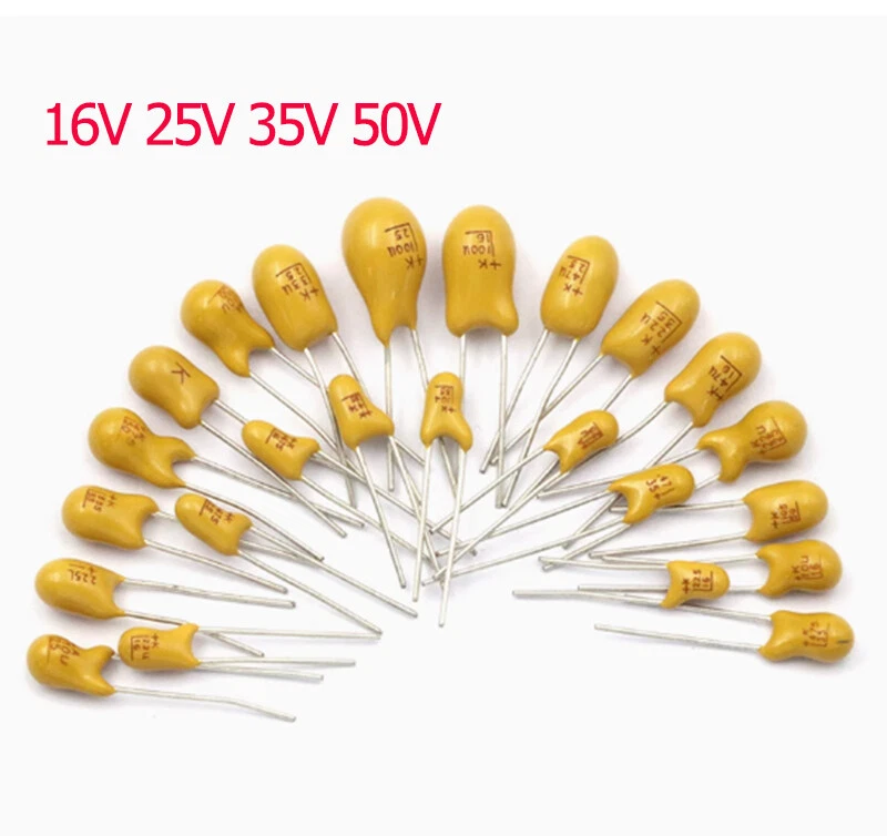 10 Condensatori Al Tantalio DIP 35V 0.1uF 104 &ndash; Radiali, 0.1MFD 35 Volt