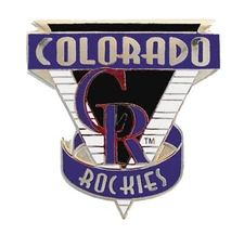 Colorado Rockies MLB Silver Tone Wedge Style Banner Logo Pin