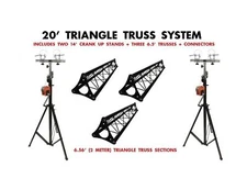 Two 14' Crank Up Stands+Three 6.56ft 2 meter Metal Bolt Triangle Truss Segments 