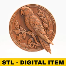 Parrot Bird STL 3D Model Relief For CNC Router Printer Laser