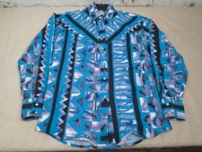 VTG Tru-West Rockmount Ranch Wear Colorful Aztec Pearl Snap Western Shirt Size S