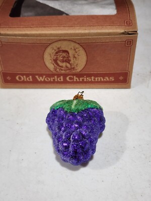 The Merck Family's Old World Christmas Sugared GRAPE CLUSTER Ornament IN BOX