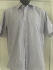 Daniel Hechter Men's Easy Iron Short Sleeve Collared Button Up Shirt Size 40