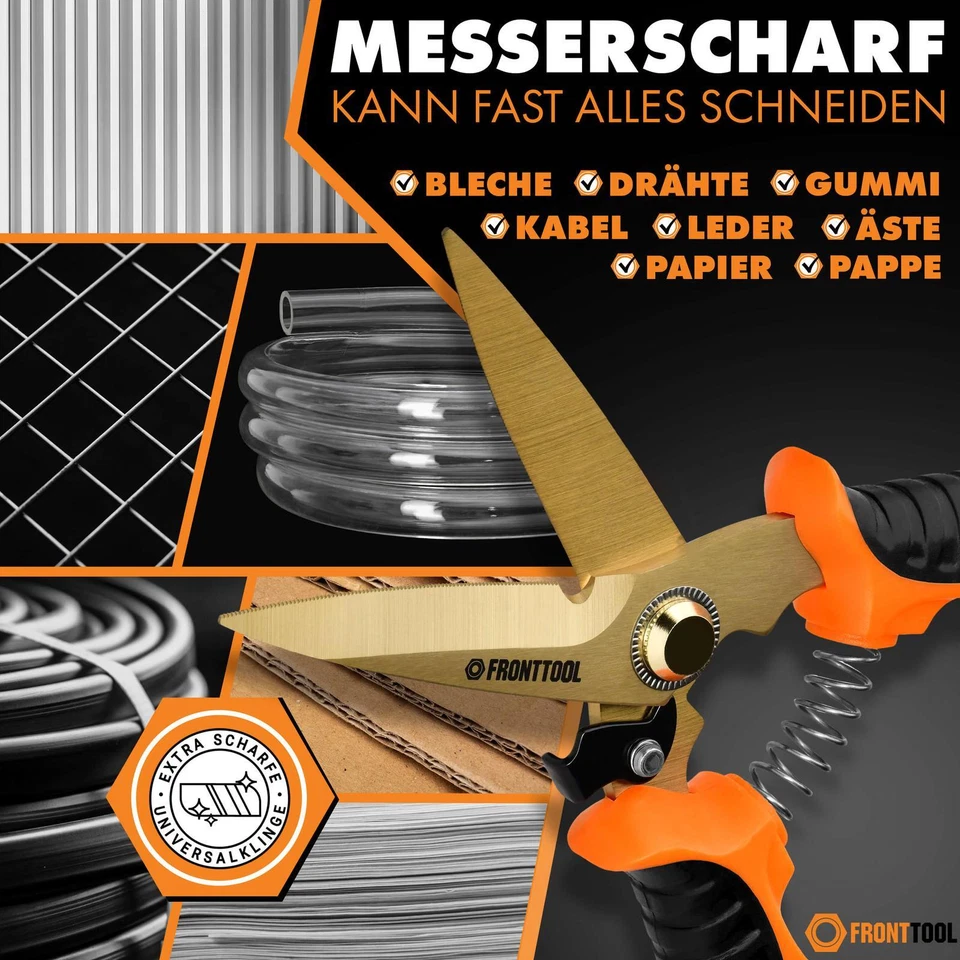 FRONTTOOL Universalschere Allzweckschere Multifunktionsschere - titanbeschichtet - Bild 3 von 4