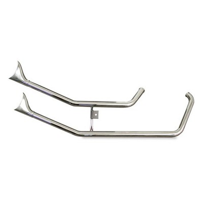 Paughco, Auspuff Fishtail Upswept. Chrom, 07-17 Softail (NEU)