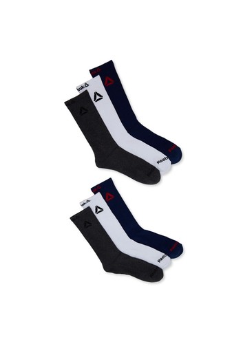 Reebok® Men's Performance Cotton Crew Socks, 6-Pack Multicolor NEW! - Picture 2 of 5