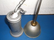 VTG Antique Lot of 2 Early EAGLE Oil Can Oilers Pump Thumb Press and Finger Pump