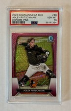 2023 Bowman Mega Box Adley Rutschman RC Pink Mojo Refractor #/199 Orioles PSA 10