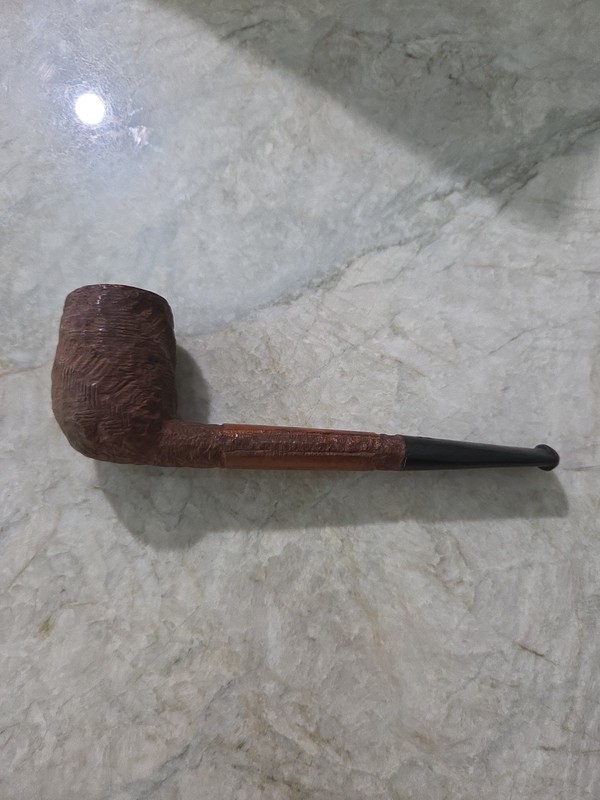 Vintage Imported Briar Carved Tobacco Pipe Rustic Relief Estate Smoking Pipe