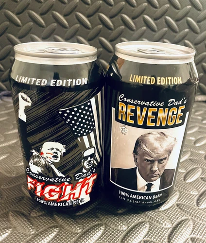 Donald Trump REVENGE and FIGHT beer cans EMPTY