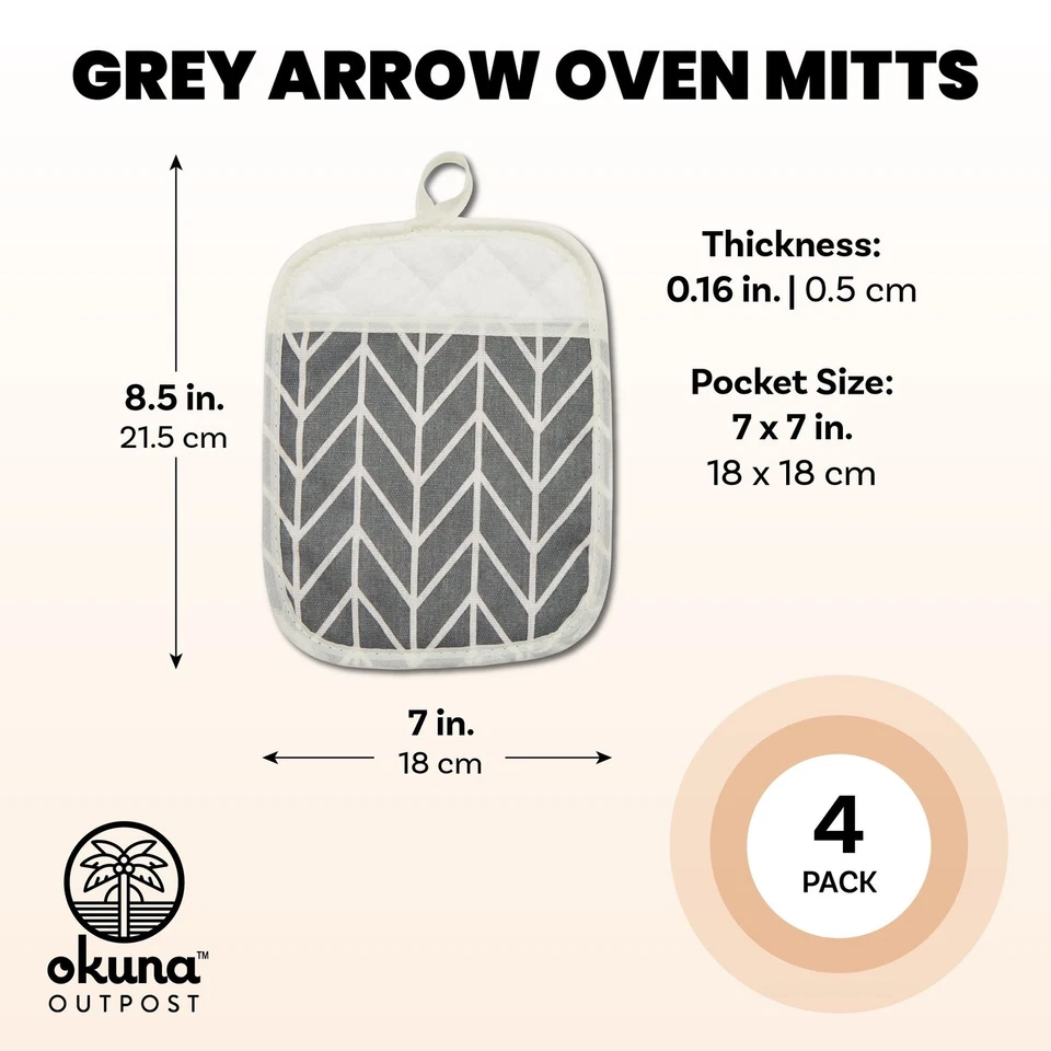 4 Pack Bohemian Pot Holders, Hot Pads for Kitchen Counter and Pan Handles 7x8.5" - Image 3 of 4