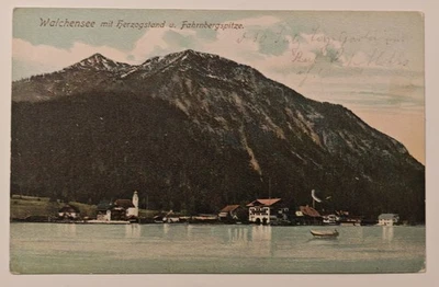 Walchensee Herzogstand Fahrnbergspitze Hotel zur Post Werbung Gebirge c1910 ung. - Bild 1 von 4