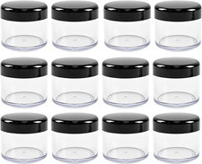 12 Pcs 15ml/0.5oz Small Travel Containers Clear Plastic Cosmetic Jar Refillable