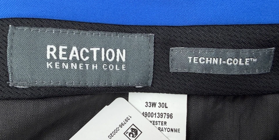 $135 NUEVO KENNETH COLE REACTION Hombres 33x30 Azul Cuadros Ajustados Pantalones/Pantalones de Vestir Foto 3 de 4