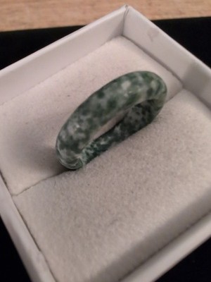 Size 9 Natural Stone Polish Turquoise Band Ring Unique Custom Tortoise Shell...