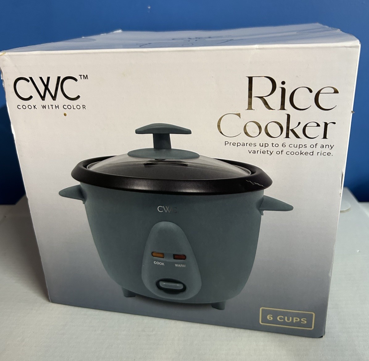 Blue CWC Rice Cooker Prepares 6 Cups Cook With Color - SEALE