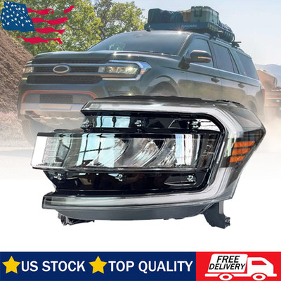 Full LED Headlight Left Headlamp Black Trim For 2022-2024 Ford Expedition Max