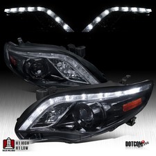 Fit 2011-2013 Toyota Corolla Black Smoke Led Strip Projector Headlights Headlamp Fit 2011-2013 Toyota Corolla Black Smoke Led Strip Projector Headlights Headlamp