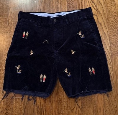 Polo Ralph Lauren Duck Hunting Corduroy Mens 34 Cut Into Shorts Blue Custom
