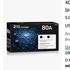 80A CF280A Black Toner for HP LaserJet Pro 400 M401n M401dn M401dw 2 Pack