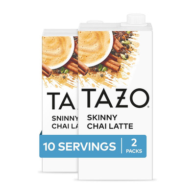 TAZO Skinny Chai Latte Concentrate, Low Calorie Black Tea, 32 oz Pack of 2