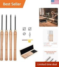 Professional 4-Piece Wood Lathe Turning Tool Set with Easy-Change Carbide Blades