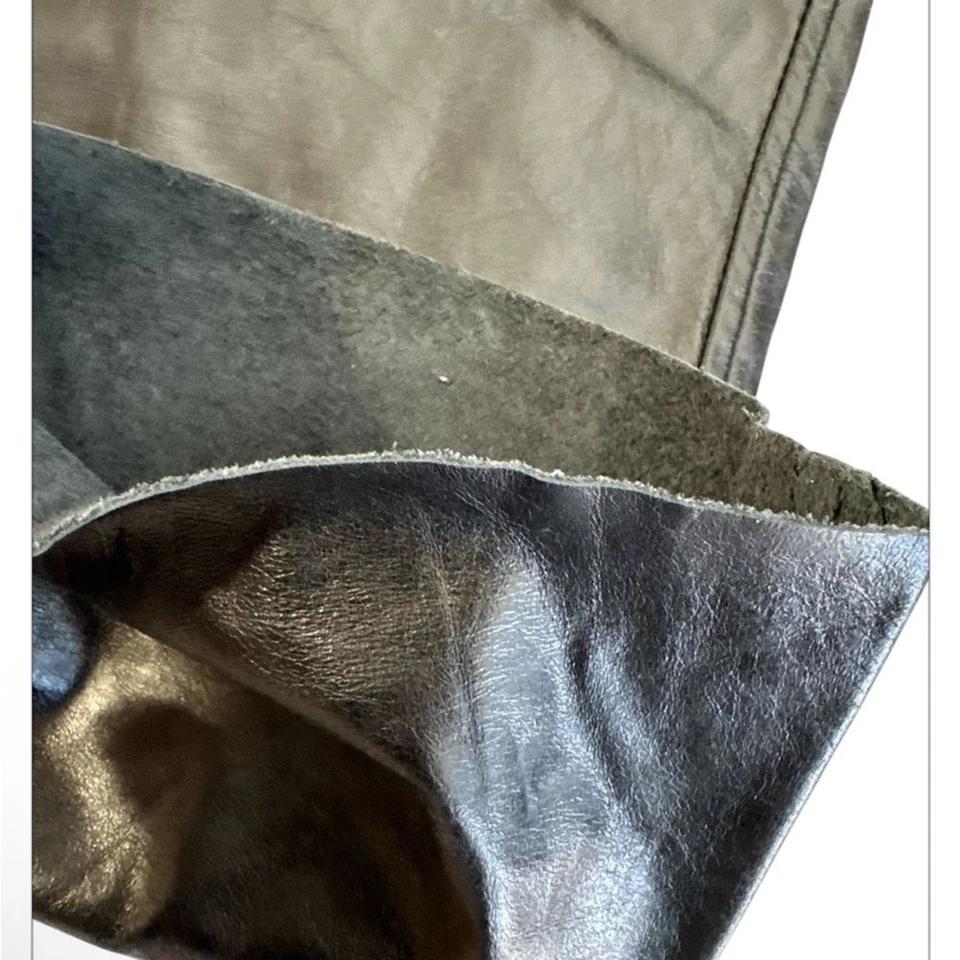 Pantalones Express Vintage Años 90 Cuero Genuino Negro Pierna Recta Talla 2 Foto 4 de 4