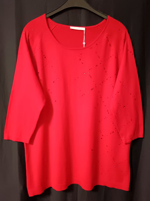 NEUwertiger Pullover BASLER 100% BW Glitzer Rot Gr. 48 - s. Beschreibung