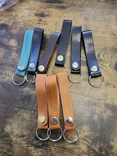 Lot Of 9 Handmade Leather Wristlet Keychains