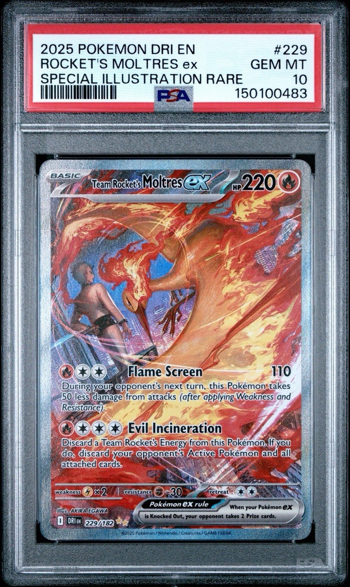 Pokémon TCG Team Rockets Moltres EX Destined Rivals Card 229/182