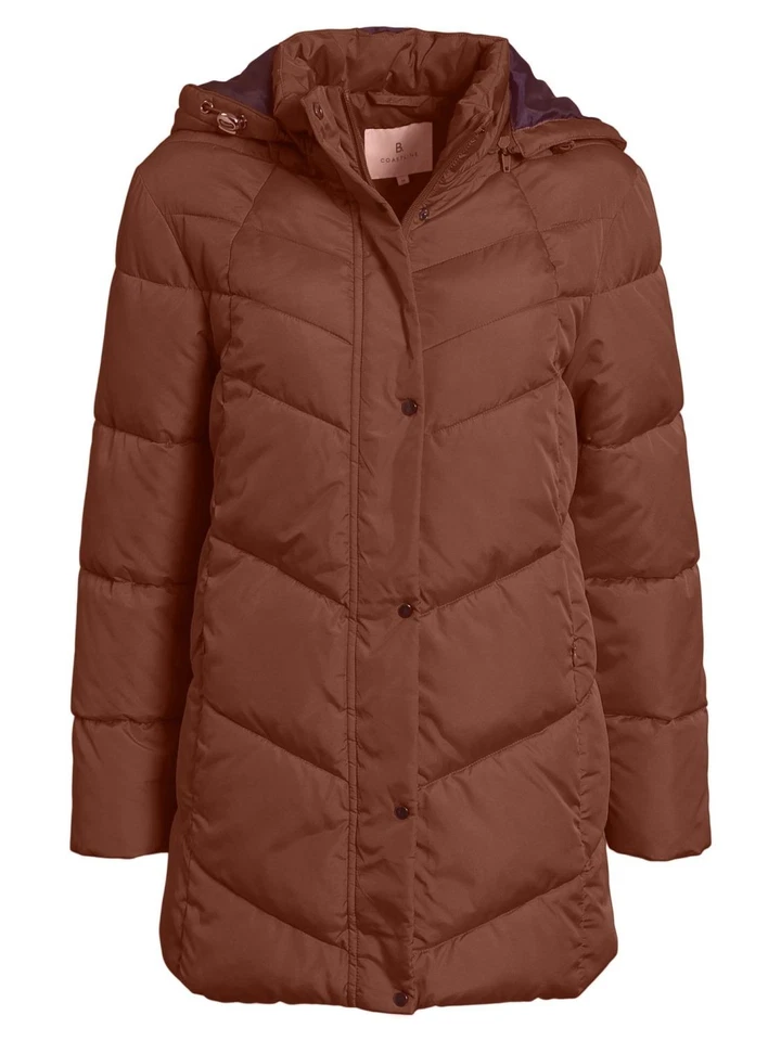 Brandtex, Jacke, Steppjacke, gefüttert, abnehmbare Kapuze, wasserabweisend braun