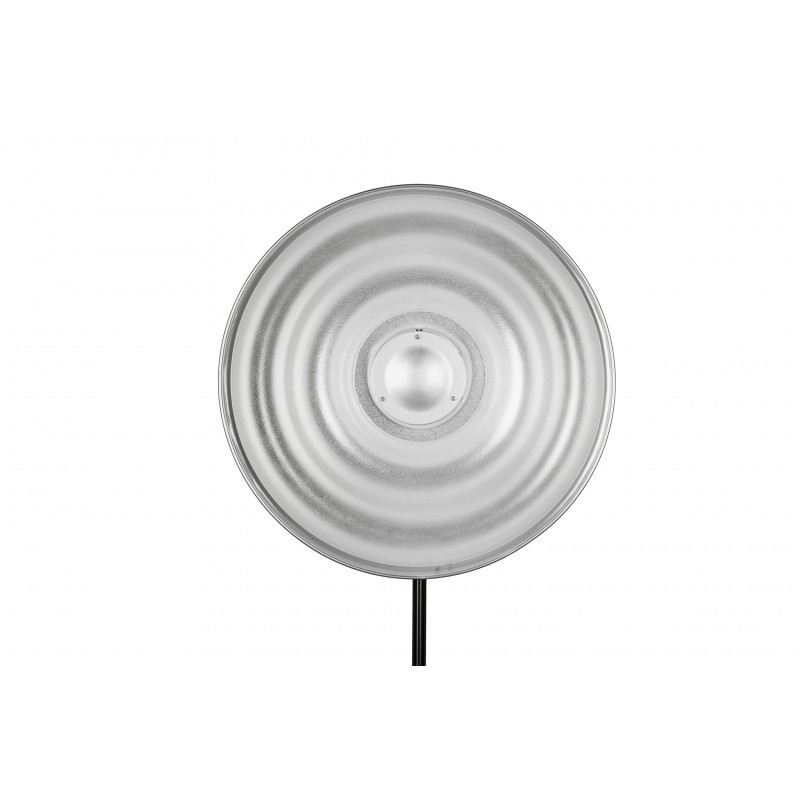Bol beauté argenté Quadralite 55cm pour des portraits aux contrastes saisissants