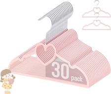 Baby Hangers Toddler Velvet 11 in 30 Pack Pink