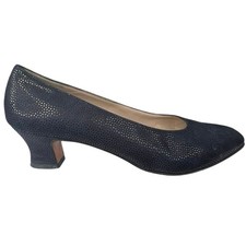 Vintage Salvatore Ferragamo Women s Blue Textured Kitten Heel Size US 8.5 B