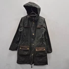 Barbour Taylor Waterproof Wax Olive Hood Country Rain Jacket Coat Parka UK 12