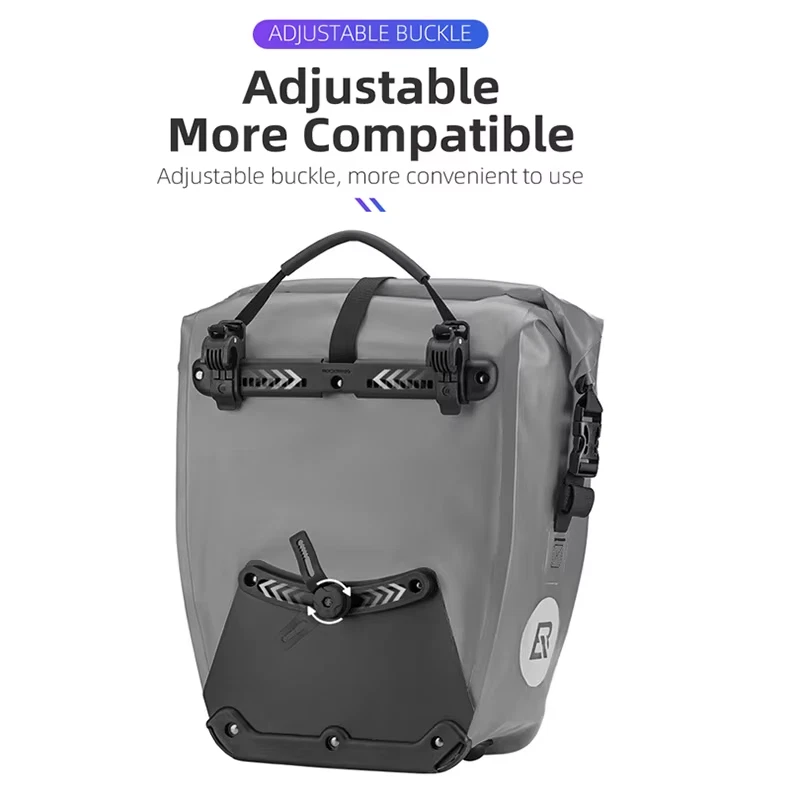 Bike Carrier Bag 25L Big Capacity Rainproof Cycling Luggage Pannier Bag Adjustab - Image 2 of 4