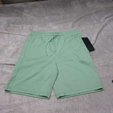 90 Degree by Reflex Shorts Boys Large 14/16 Green Fleece Drawstring 7" 28 NEW