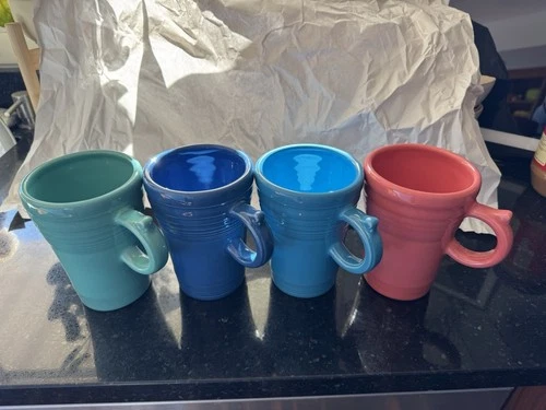 4 Fiesta Bistro Latte Ring Handle Mugs Coffee Cup FIESTA WARE HLC Set 4.