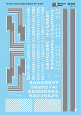 Microscale 48-181 O Scale NYC New York Central EMD GP7 GP9 Locomotive Decals