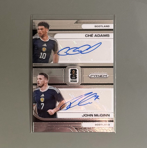 2026 Panini Prizm FIFA World Cup Dual Signatures Che Adams / John McGinn Auto