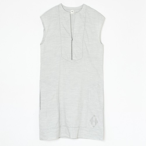 Hermès, SS12 Hermès Paris Grey Cotton Melange Monogram Tunic Dress Lemaire era Small