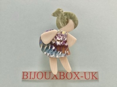 LEA STEIN VINTAGE PONY TAIL GIRL BROOCH.  Best Vintage Selection Online.