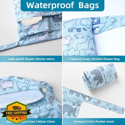 ILZAR 3PCS Waterproof Wet Dry Bags for Diaper Swimsuit Travel