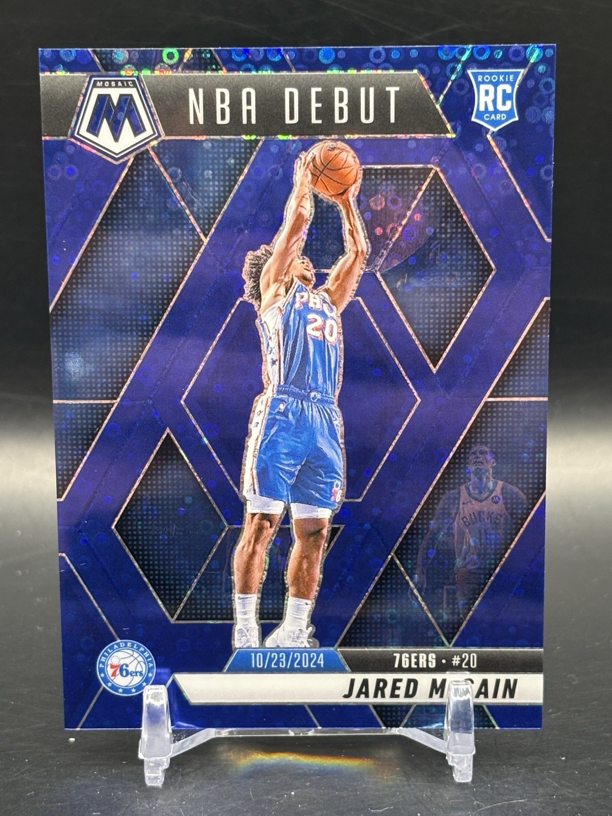 Jared Mccain 2024-25 Mosaic Fast Break Blue /85 NBA Debut RC #263 76ERS