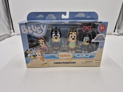 Bluey Family Beach Day Figures - 4pk Toy - Bingo Dad Mum & Bluey - Missing Box