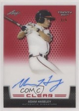 2017 Leaf Trinity Clear Auto Red 3/5 Adam Haseley #CA-AH1 Auto 08jk