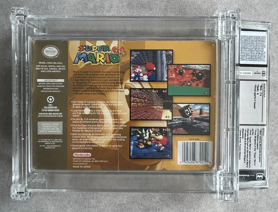 Mario 64 Nintendo 64 N64 Sealed Graded Wata 7.5 A+ - Image 2 of 3