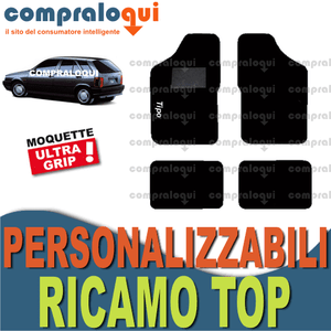 RICAMO TOP TAPPETINI PER LANCIA DELTA HF INTEGRALE MOQUETTE fondo GOMMA