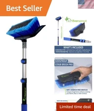 Ultra-Lightweight 1.5-to-3 ft Scrub Brush with Extension Pole - Soft Bristles...