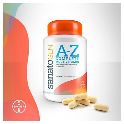 A-Z Complete Vitality Multivitamin, Mineralien, Immunsystem. Sanatogen 30er Jahre